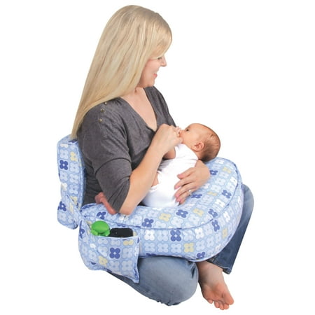 Leachco Ease Back Nursing Pillow With Back Support Blue 4 Squares