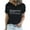 Black, variant on Fesfesfes Women's T Shirts Women Funny Printed Pattern Casual Fashion Soild Color Short Sleeve Tops Blouse Womens Fitted Tshirts 2XL(US:12)