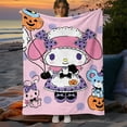 thumbnail image 4 of Melody Sanrio Cute Cartoon HD Printing Print Blanket.Oversized Sofa Soft Blanket Soft Warm Flannel Blankets Gift Household Items, 4 of 7