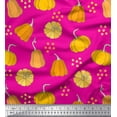 thumbnail image 1 of Soimoi Pink Rayon Fabric Pumpkin Vegetable Print Fabric by Yard 42 Inch Wide, 1 of 3
