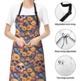 thumbnail image 6 of Lsque Skull daisy colorful Waterproof Apron Chef Aprons for Men Heavy Duty Chemical Work Apron Extra Long Grilling Aprons with Adjustable Bib Apron, 6 of 9