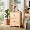 thumbnail image 6 of Ktaxon Solid Wood Nightstand with 2 Drawer Traditional Farmhouse Nightstand Bedside Table End Table, Wood, 6 of 8