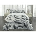 thumbnail image 3 of Ambesonne Grey Quilted Bedspread Set 3 Pcs, Autumnal Leaves Melancholic, Queen Size, Purpleblue Coconut, 3 of 4