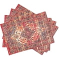 thumbnail image 2 of Rust Red Ethnic Boho Placemats Set of 4 Bohemian Carpet Vintage Linen Washable Kitchen Dining Southwestern Table Mats Stain Heat-Resistant Desktop Decor Place Mats for Home Party Indoor 12x18 in, 2 of 8