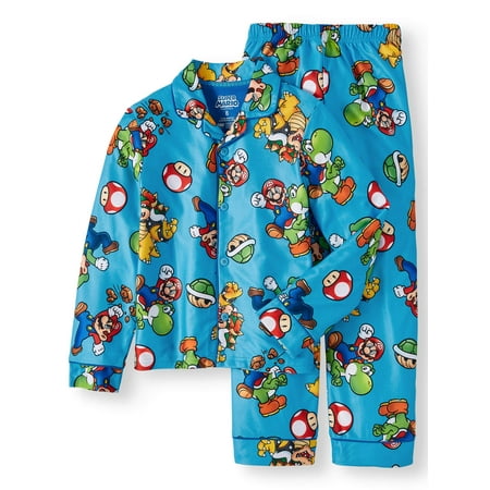 Dealer Button Set - Boy's Mario Button Up Pajama Sleep Set (Big Boys & Little Boys)