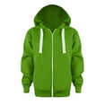 thumbnail image 3 of UAYOTSE Boys Sweatshirts Comfortable Warm Solid Color Zipper Hooded Girls Sweatshirts(Green#5,6-7 Years), 3 of 6