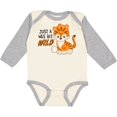 thumbnail image 3 of Inktastic Just a Wee Bit Wild Cute Tiger Cub Boys or Girls Long Sleeve Baby Bodysuit, 3 of 5