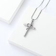 thumbnail image 2 of Crystal Cross Necklace for Ashes Birthstone Cross Urn Necklaces for Ashes Keepsake Cremation Jewelry for Pet Human Ashes, 2 of 7