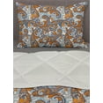 thumbnail image 3 of Vintage Comforter & Sham Bedding Set, Paisley Inspired Swirls Curls Floral Abstract Botanical Oriental, 3 pcs Duvet Set Microfiber Filling Quilt, 5 Sizes, Orange Pale Blue Cream, by Ambesonne, 3 of 4