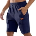 thumbnail image 2 of Corduroy Shorts for Men Summer Casual Breathable Elastic Waist Straight Leg Relaxed Fit Shorts with Pockets, 2 of 4