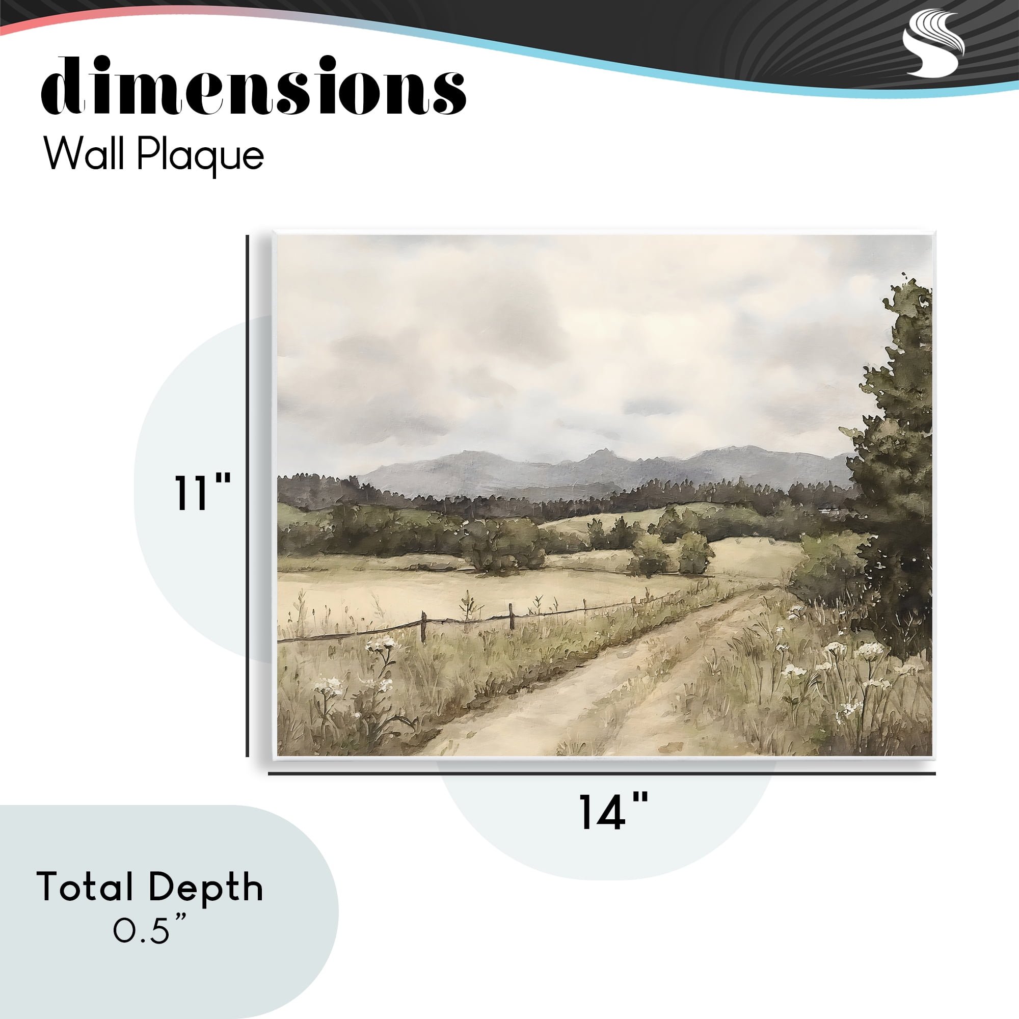 Stupell Industries Muted Meadow Lane Wall Plaque Art, design by Riley B