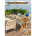 thumbnail image 5 of Outdoor Tablecloth with Umbrella Hole for Patio/Picnic/Party/Camping, Vintage Daisy Floral Waterproof Table Cloth Rectangle Table Cover Washable, Spring Flowers Botanical Leaves Rustic (60"x 120"), 5 of 8