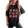 thumbnail image 2 of Essentiels Universitaires Mode Femme Été Col Rond Manches Tombantes Manches Courtes Imprimé Fruits, 2 of 5