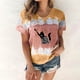 thumbnail image 2 of Mujeres Casual Cuello Redondo Manga Corta Estampado Jersey Blusa Camiseta Tops Sueltos OAVQHLG3B Store  lin121212, 2 of 4