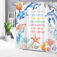 thumbnail image 6 of HVEST Summer Ocean Shower Curtain Underwater Dolphin Coral Shower Curtain - Starfish Seashell Bathroom Decor, Waterproof Polyester Fabric, Includes 12 Hooks, 72x72 Inches, 6 of 7