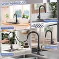 thumbnail image 4 of TVOFEK Kitchen Faucet with Pull Down Sprayer, Matte Black Kitchen Sink Faucets High Arc Modern for 1 or 3 Holes with Deck Plate for RV Farmhouse Laundry, 4 of 13