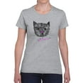thumbnail image 1 of Cat Sketch Meows T-Shirt Women -Image by Shutterstock, Female XX-Large, 1 of 4