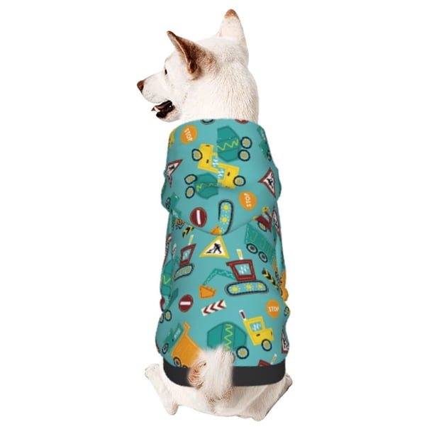 Balery Trucks And Excavators Sudadera con Capucha para Perros Pequeños – Ropa para Mascotas, Disfraz para Perros y Gatos, Ideal para Fiestas y Cosplay-Medium