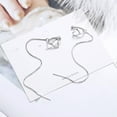 thumbnail image 4 of K-KED 925 Sterling Silver Heart Clip On Earring Ear Cuff No Piercing wtih Chain, 4 of 9