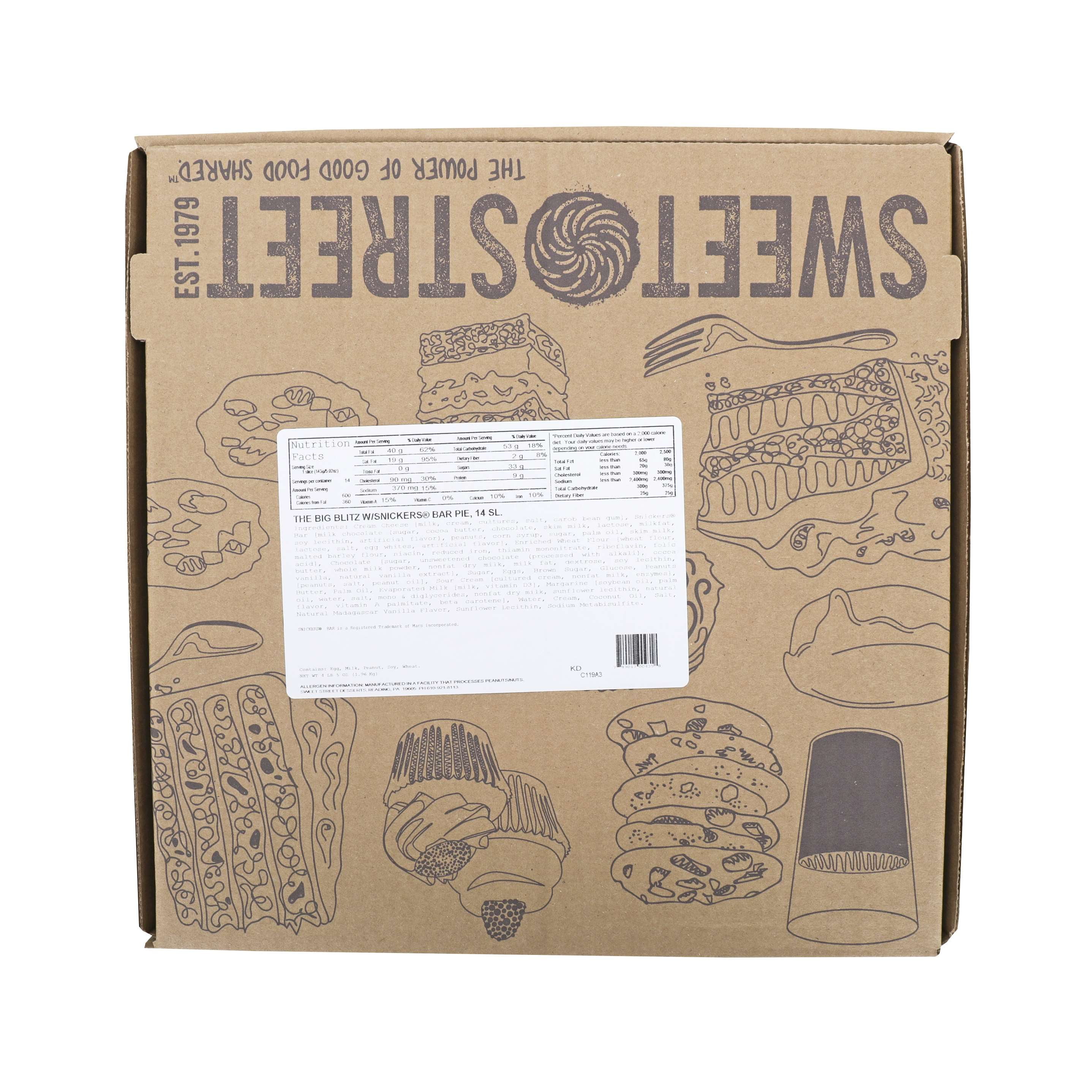 Sweets Sweet Street Non-GMO Big Blitz Snickers Pie (1 Count