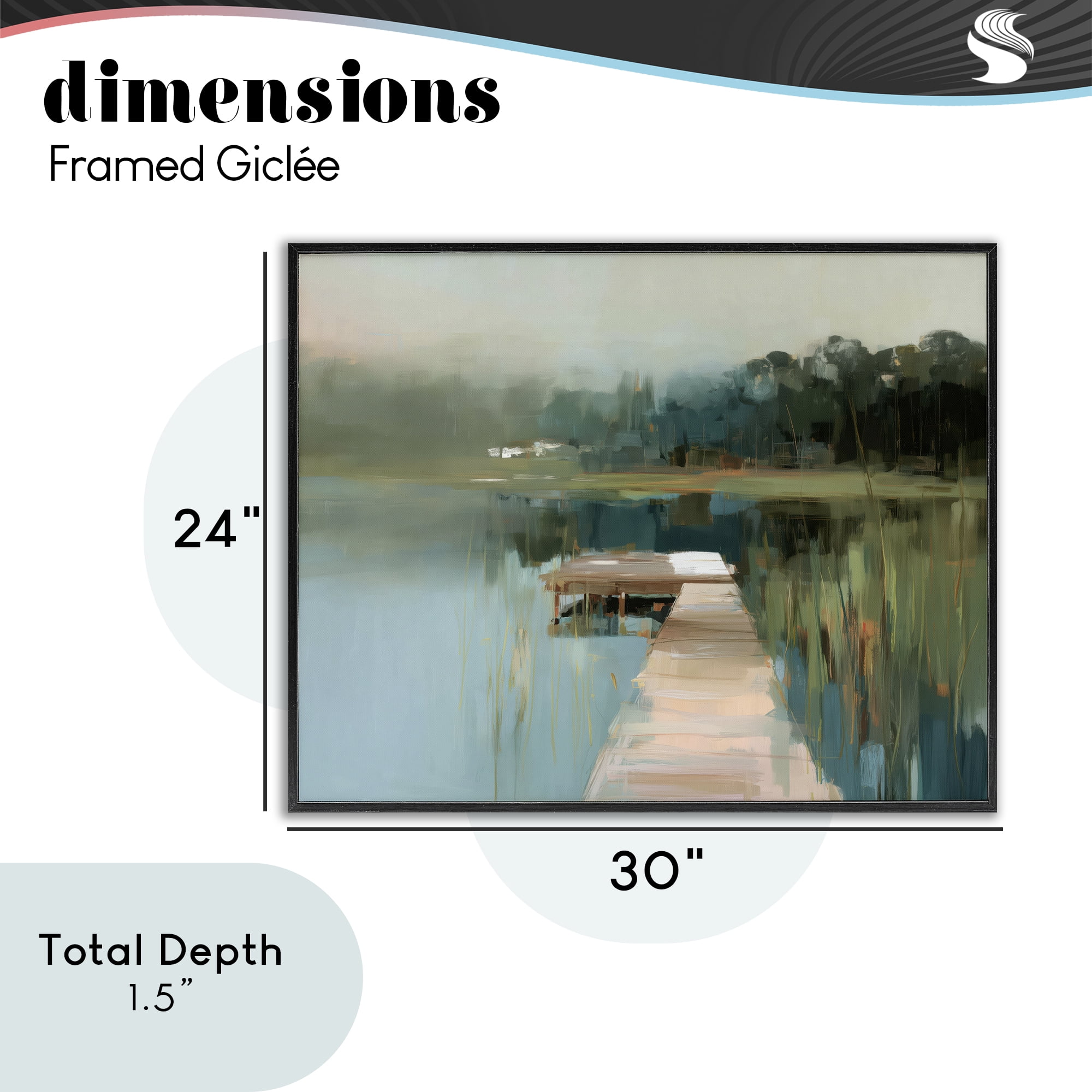 Stupell Industries Marsh Pier Abstraction Black Framed Giclee Art, design by Kim Curinga