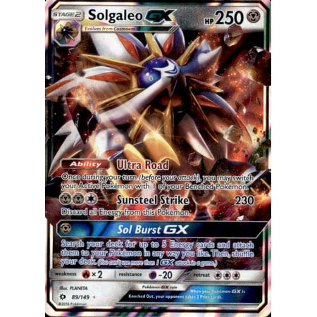 - Pokemon Sun & Moon Base Set Solgaleo-GX #89