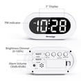 thumbnail image 4 of REACHER Small LED Digital Alarm Clock with Snooze, Simple to Operate, Full Range Brightness Dimmer, Adjustable Alarm Volume, Outlet Powered Compact Clock for Bedrooms, Bedside, Desk, Shelf(White), 4 of 8