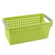 thumbnail image 1 of Cesta organizadora de plástico rectangular de diseño para baño familiar de oficina en casa, color verde, 1 of 5