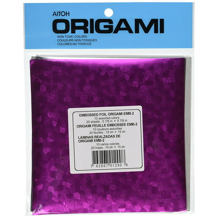 Embossed Foil Origami Paper, 5.875 by 5.875-Inch, 20-Pack, Create exquisite paper decorations By Aitoh From