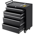 thumbnail image 1 of 5-Drawer Rolling Tool Cabinet with Lock Sliding Drawers and Side Handle Mobile Tool Chest for Garage Workshop Warehouse Black, 1 of 7