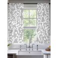 thumbnail image 3 of Grey White Botanical Semi Sheer Curtains 63 Inch Length 2 Panels Set, Pastoral Spring Floral Summer Art Sheer Kitchen Curtain Privacy Voile Window Curtain for Living Room Bedroom Rod Pocket Drapes, 3 of 7