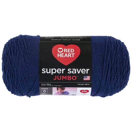 Red Heart Super Saver Acrylic Soft Navy Yarn, 1 Each