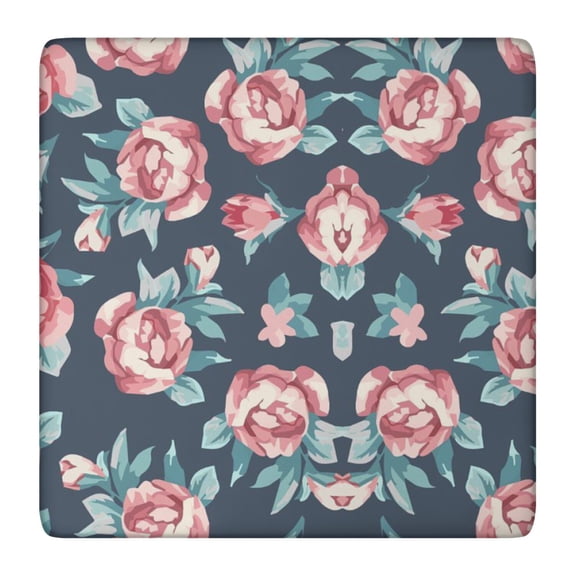 Square Tablecloth with Elastic Edges 36 * 36 Inch Pioneer Waterproof Vintage Rose Table Cover Washable Indoor and Outdoor for Party Kitchen Dinner Banquet Patio Picnic