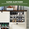 thumbnail image 3 of Uforic Farmhouse Wood Shoe Cabinet with 4 Flip Drawers, Freestanding Shoe Rack Organizer for Entryway, Beige, 3 of 9