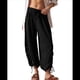 thumbnail image 2 of Pantalones Harén para Mujer, Pantalones de Estar por Casa con Dos Bolsillos Negro S, 2 of 9