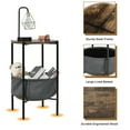thumbnail image 6 of Costway Industrial Round End Side Table Sofa Coffee Table w/ Storage Basket&Metal Frame, 6 of 8