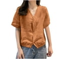 thumbnail image 1 of V Cuello Blusas para las Mujeres, de Moda Retro Bordado, Cinco Cuartos de Manga Blusa, 1 of 4