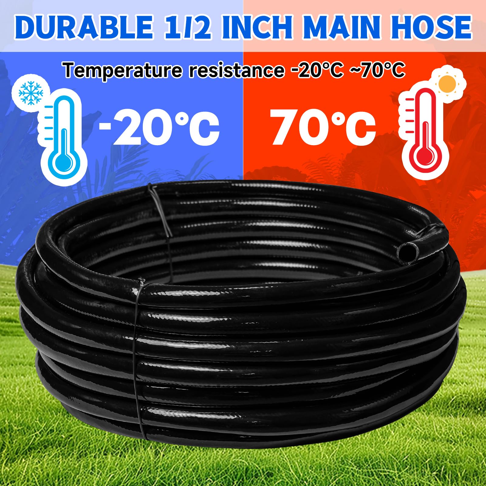 50/ 100/ 240FT Drip Irrigation System Kit Automatic Garden Watering System for Plant Greenhouse Yard Lawn