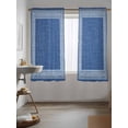 thumbnail image 3 of Dark Blue Retro Greek Key Curtains 63 Inch Length,Sheer Curtains for Bedroom Living Room Window Geometric Greece Ancient Rustic Rod Pocket Drapes Kitchen Curtains Small Half Window 42"x63" 2 Panels, 3 of 6