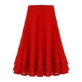 thumbnail image 2 of Sxiwei Jupe Patineuse Plissée Unie pour Filles Enfants Jupe Active Robe Tutu de Danse pour Patinage Artistique Tenue de Danse Jupes de Ballet Rouge 14, 2 of 7