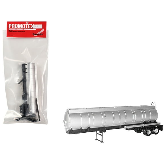 Chemical Tanker Trailer Silver 1/87 (HO) Plastic Model by Promotex