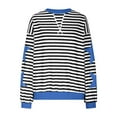 thumbnail image 6 of Lenpel Women's Striped Sweatshirts Oversized Long Sleeve Crew Neck Graphic Pullover Tops Fashion Fall Outfits, 6 of 7