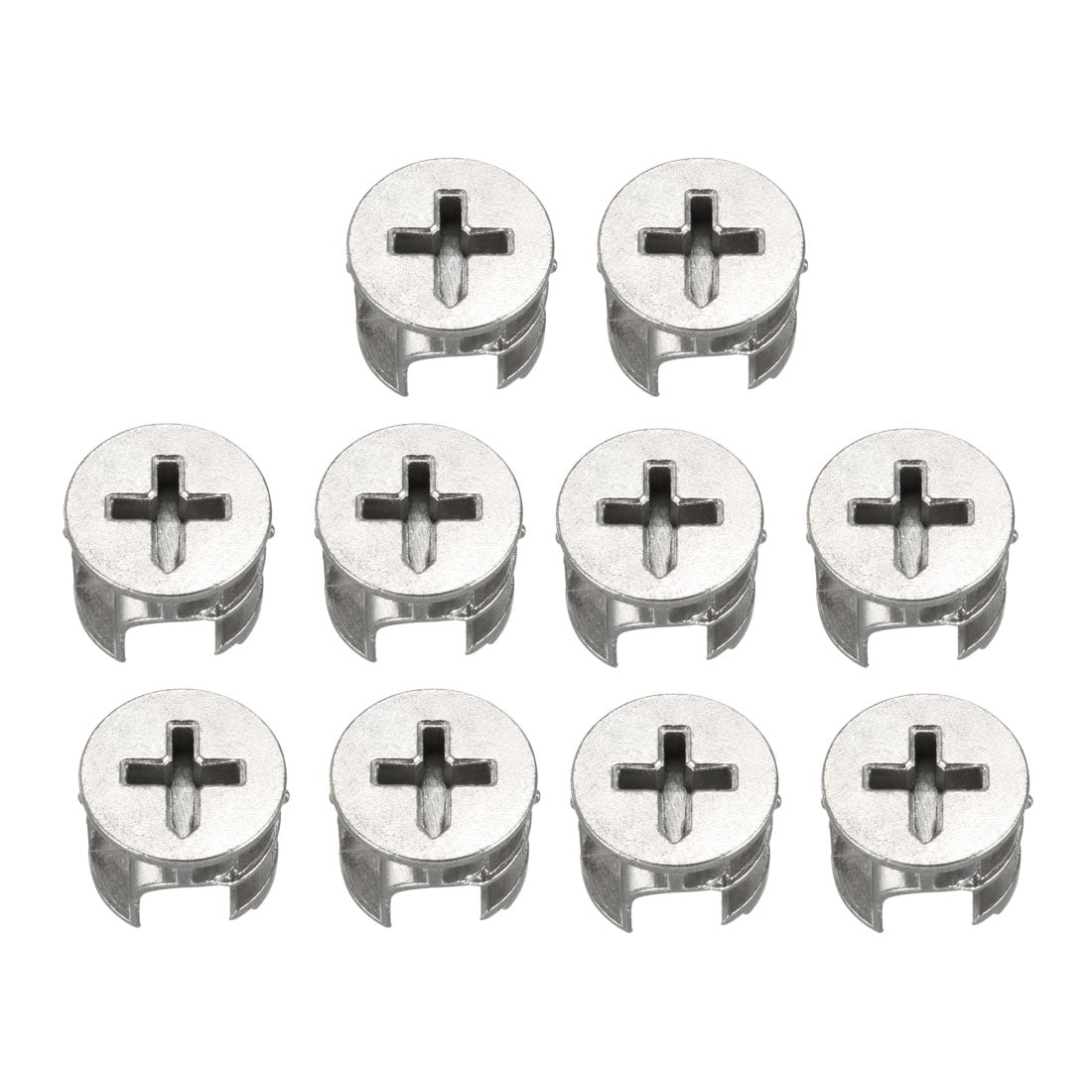 Uxcell Uxcell 15mm Dia Furniture Cam Lock Fittings Zinc Alloy Nickel Plated 10 Pack