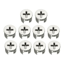 REGALWOVEN 15mm Dia Furniture Cam Lock Fittings Zinc Alloy Nickel Plated 10 Pack