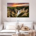 thumbnail image 2 of Elephant Stock Yellowstone Waterfalls Wall Art - Horizontal Canvas Wall Art - Living Room Wall Decor - Nature Canvas - Green And Orange Decor - 48" x 32", 2 of 8