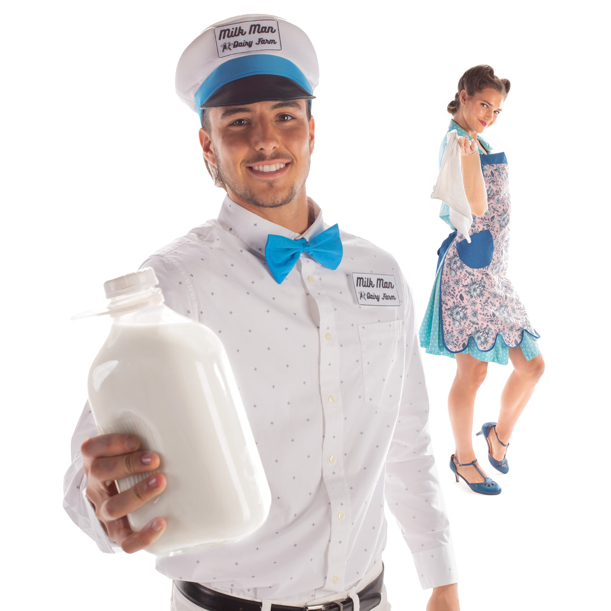 Brybelly Milkman & 50s Housewife Couple's Costume - Walmart.com