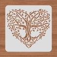 thumbnail image 3 of 11.8x11.8inch Heart Stencil for DIY Painting Square Tree of Life Stencils Reusable Paint Stencil for DIY Painting on Walls Furniture Crafts Wood Wall Home Decoration, 3 of 8