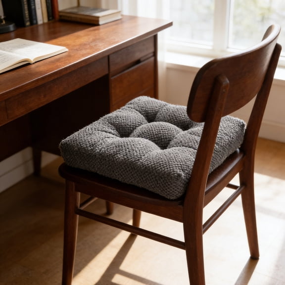 COM1950s Corduroy Chair Cushion with Ties, All-Season Seat Cushion for Dining, Office, and Patio Chairs