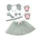 thumbnail image 2 of Accesorios para disfraz de elefante: orejas, diadema, pajarita, cola, nariz, diadema para el pelo. 6 piezas, 2 of 9