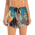 thumbnail image 4 of Lsque Colorful Sky Puppy Printed Women's Running Shorts with Liner Pockets,Elastic Quick Dry Workout Athletic Gym Yoga Shorts,Womens High Waist Shorts-XX-Large, 4 of 9